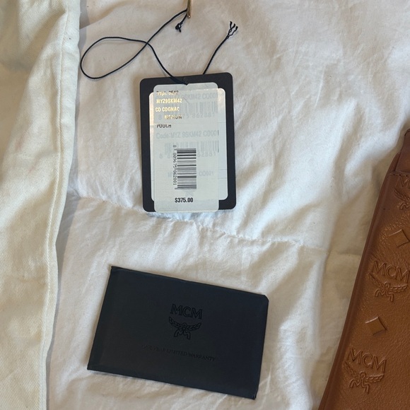 MCM Cognac Embossed Leather Crossbody - Picture 4 of 7